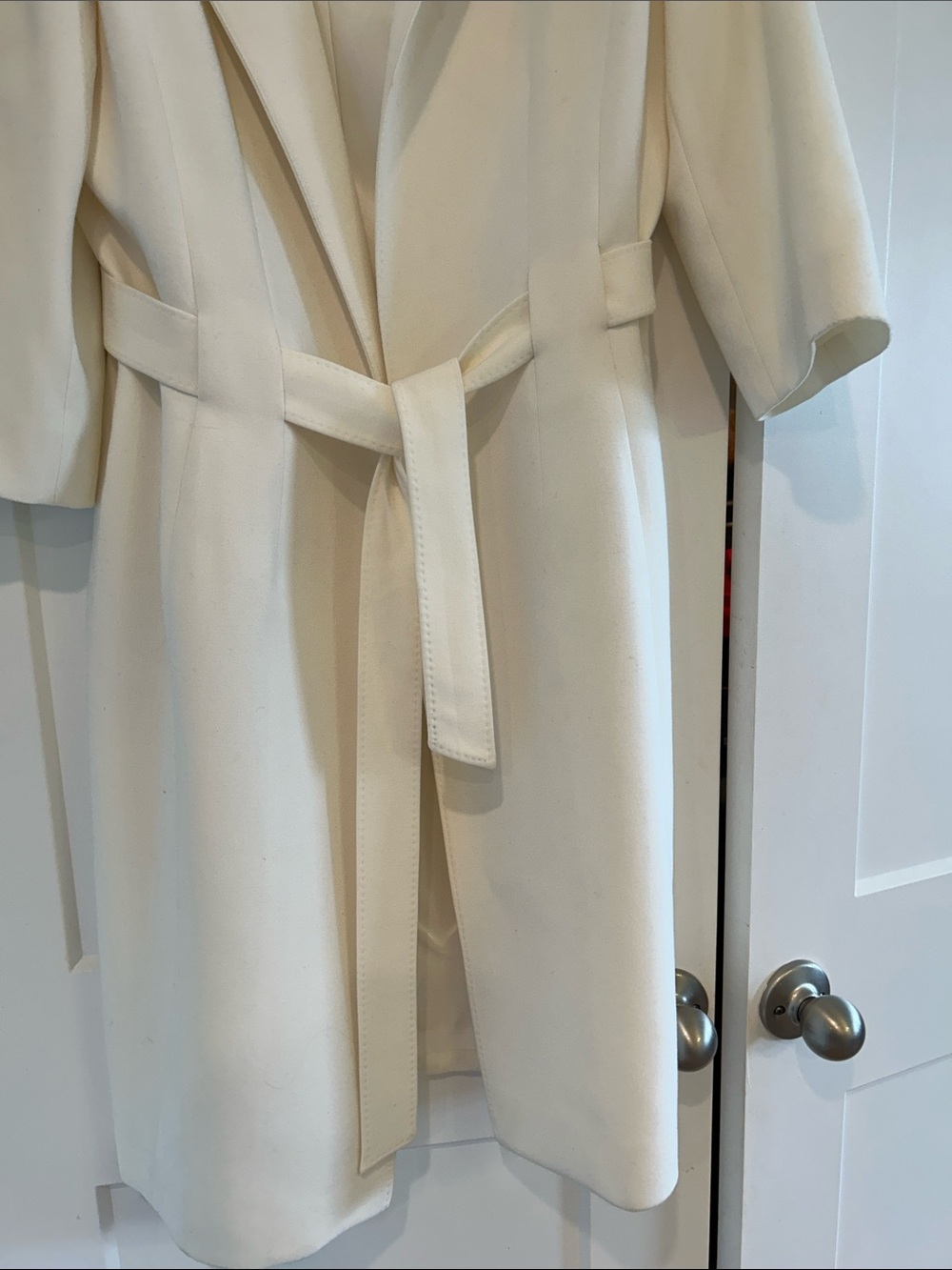 Anne Klein Cream Belted Trench Coat - Picture 4 of 6